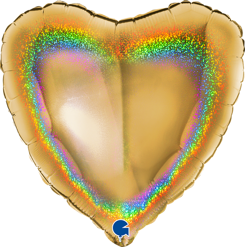 Kullanvärinen hologrammi sydän foliopallo
