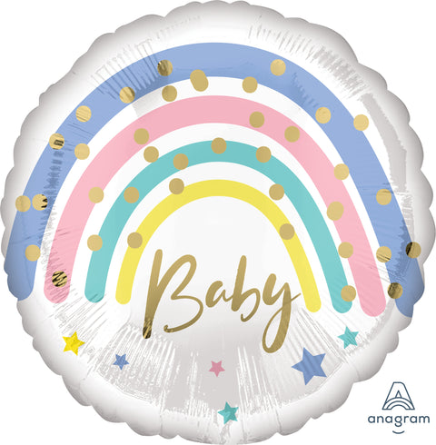 Baby pastellisateenkaari foliopallo