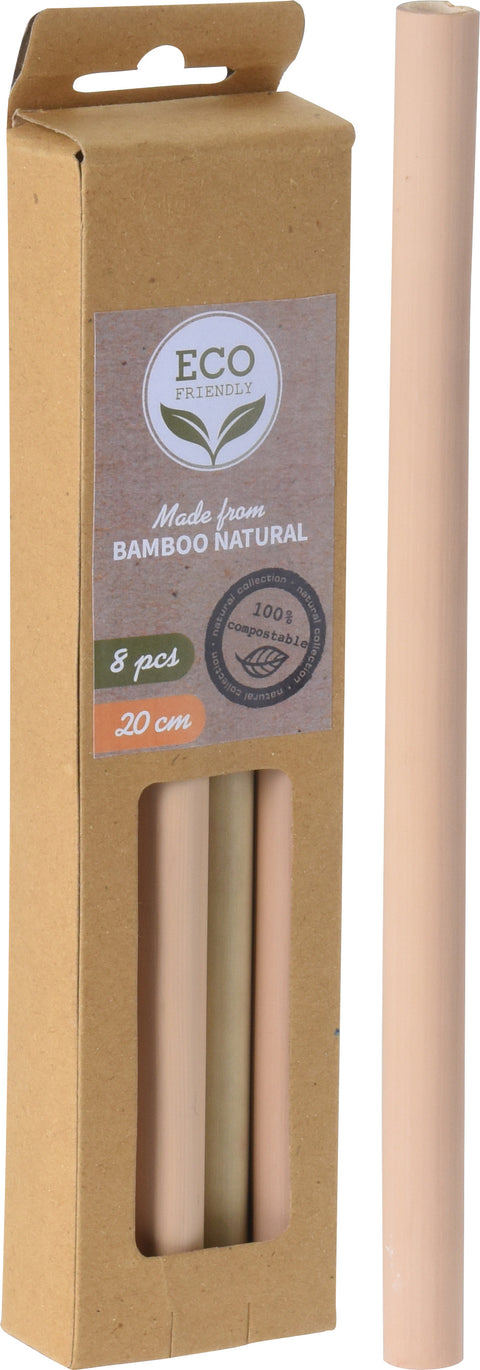 Juomapilli bambu 8 kpl/pkt