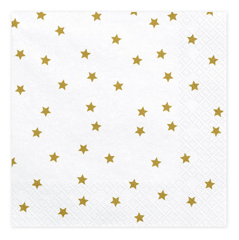 Lautasliina kultaiset tähdet 33 x 33 cm 20 kpl/pkt