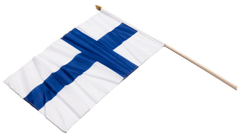 Suomi kannatuslippu 30 x 45 cm, tikku 60 cm