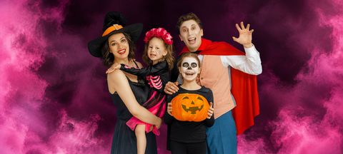 Juhlamaailma: Halloween asuideat lapsiperheille 2026 -blogin kuvituskuva.