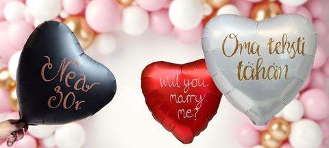 Personoidut folioilmapallot kimallekirjoituksella