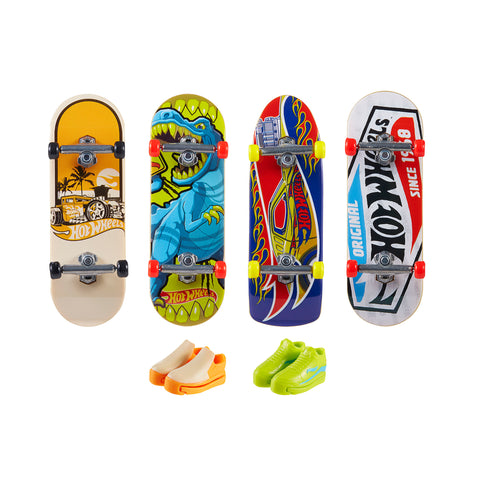 HOT WHEELS SKATE FINGERBOARD & SHOE 4 PACK