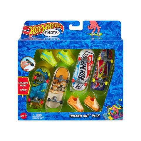 HOT WHEELS SKATE FINGERBOARD & SHOE 4 PACK