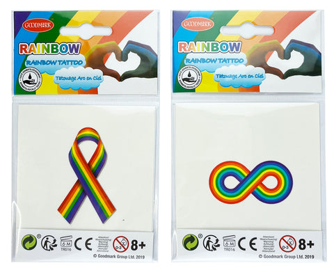 Siirtokuvatatuointi sateenkaari lajitelmatuote 2 erilaista