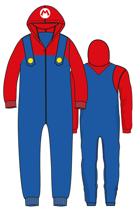 Adult Onesie costume Super Mario L