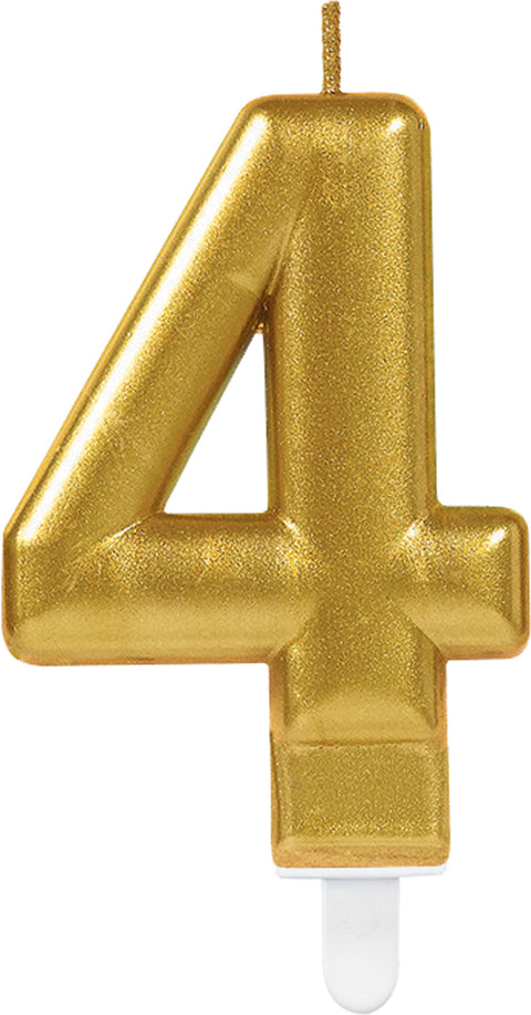 Numerokynttilä 4 kullanvärinen