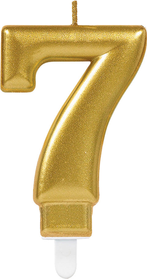 Numerokynttilä 7 kullanvärinen