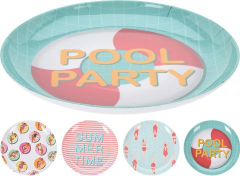 Pool Party lautanen 20 cm 1 kpl (4 erilaista vaihtoehtoa)