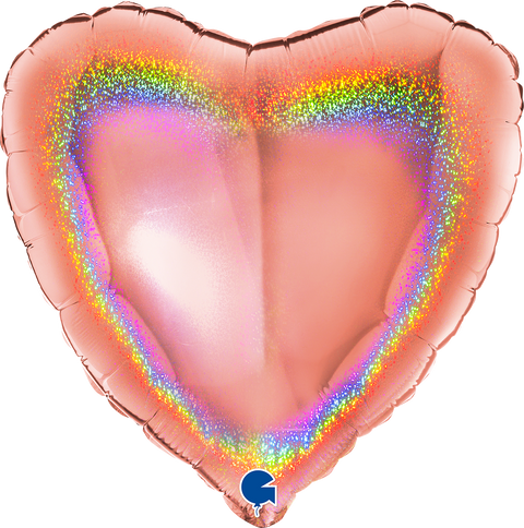 Ruusukulta hologrammi sydän foliopallo