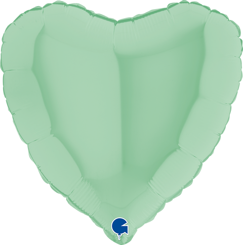 Vaaleanvihreä sydän foliopallo