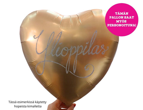 Satiinikulta sydän foliopallo