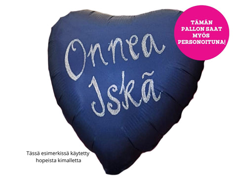 Satiinitummansininen sydän foliopallo