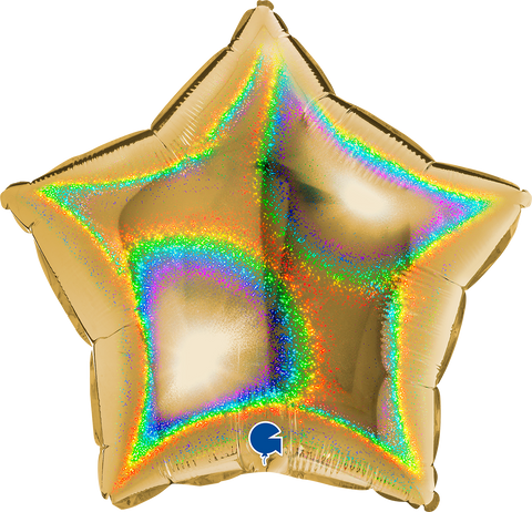 Kullanvärinen hologrammi tähti foliopallo
