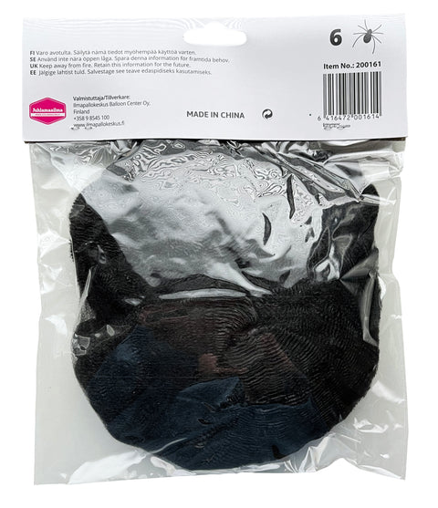 Hämähäkinseitti 100 g, musta ja 6 hämähäkkiä