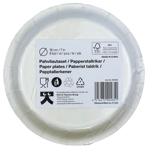 Muumi pahvilautanen 18 cm 8 kpl/pkt