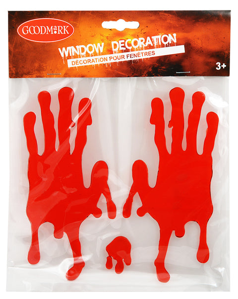 Halloween ikkunakoriste veriset kädet
