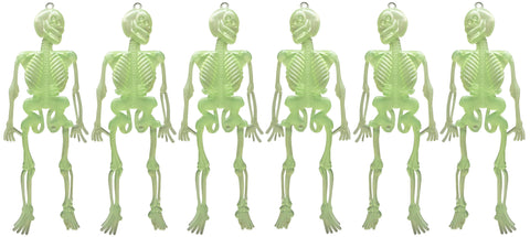 Pimeässä hohtavat luurangot 6 kpl/pss