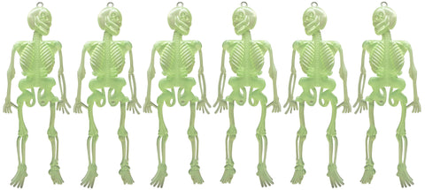 Pimeässä hohtavat luurangot 6 kpl/pss