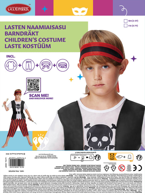 Merirosvoasu lasten  104 cm