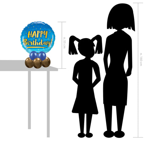 Palloboxi ilmapalloasetelma, Happy Birthday sininen S