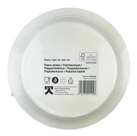 Happy Birthday pahvilautanen 23 cm musta 8 kpl/pkt