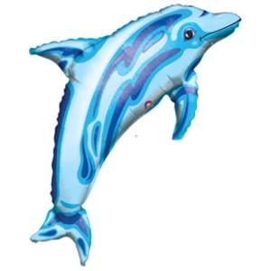Delfiini vaaleansininen muotofoliopallo