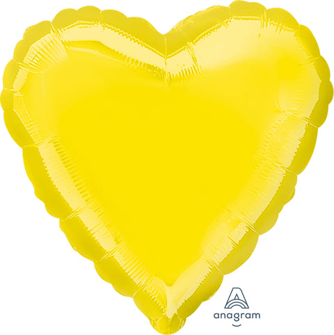 Keltainen sydän foliopallo