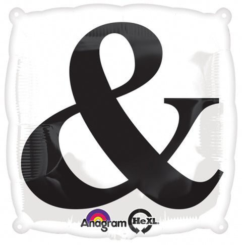 Musta "&"valkoisella foliopallo