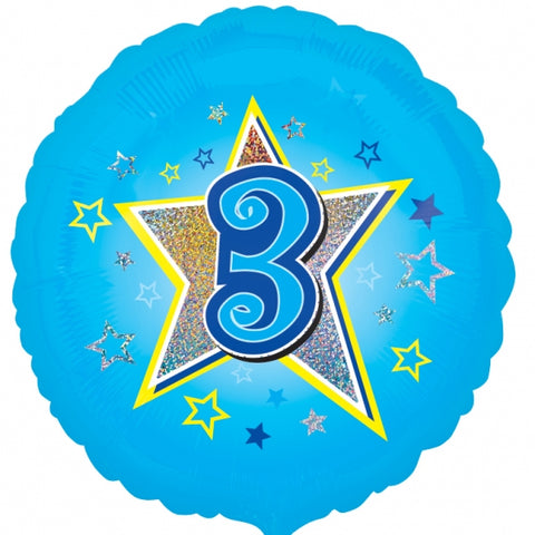 3 vuotta sininen foliopallo
