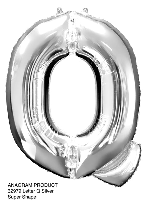 Kirjainfolio Q hopeanvärinen 86 cm