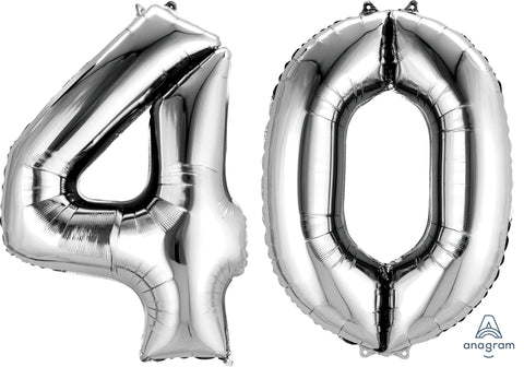 Numerofolio 40 pallopaketti hopeanvärinen 86 cm