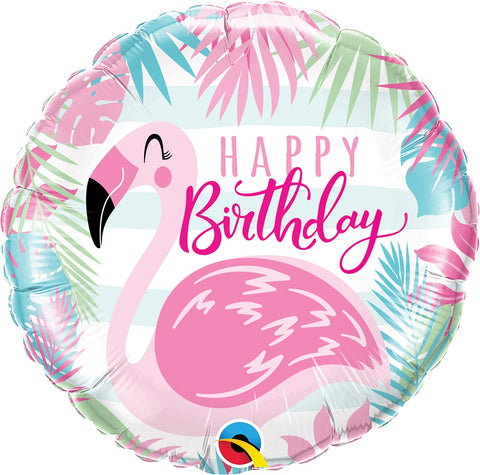 Happy Birthday flamingo foliopallo