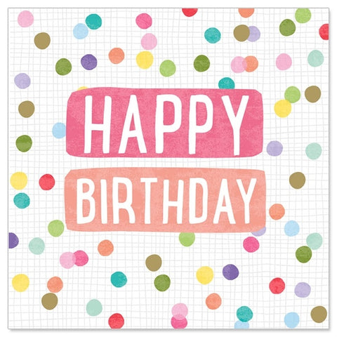 Mini onnittelukortti - Happy Birthday Dots