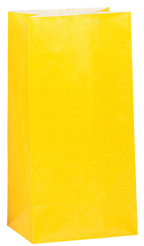Paperinen lahjapussi, keltainen 12 kpl/pkt
