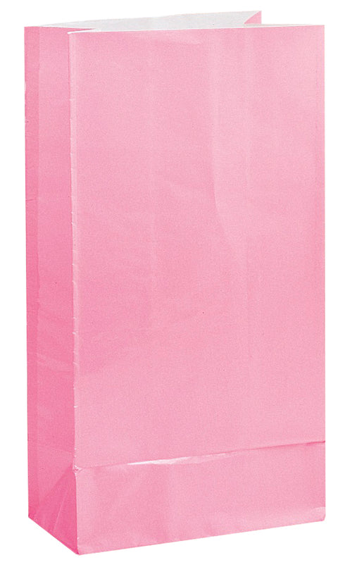 Paperinen lahjapussi, vaaleanpunainen 12 kpl/pkt