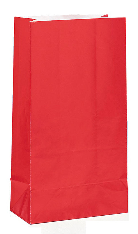 Paperinen lahjapussi, punainen 12 kpl/pkt