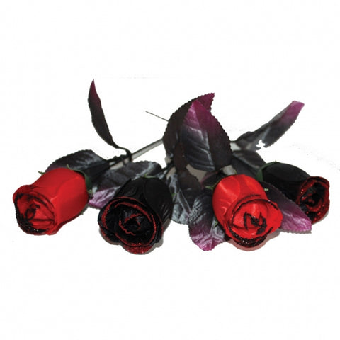 Ruusu, musta & punainen 4 kpl