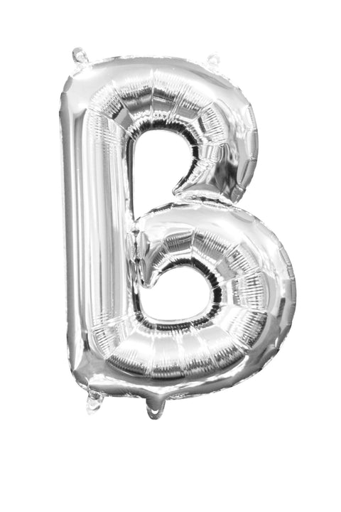 Kirjainfolio B hopeanvärinen puhallettava 40 cm