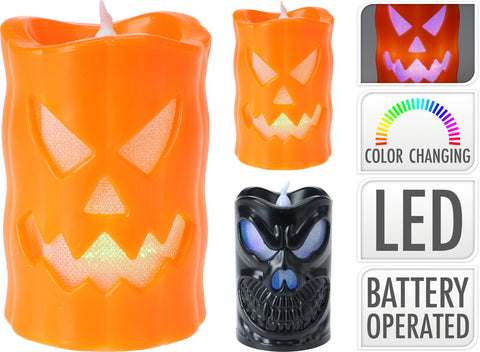 Kurpitsa LED-kynttilä lajitelmatuote, 2 erilaista