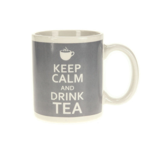 Keep Calm Drink Tea muki, harmaa
