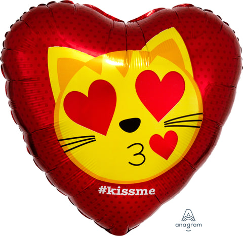 Kiss me kissa-emoji foliopallo