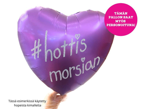 Satiinivioletti sydän foliopallo