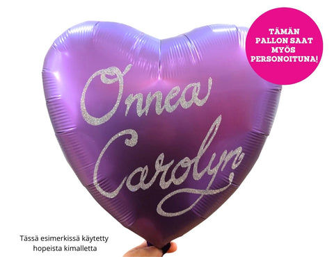 Satiinivioletti sydän foliopallo