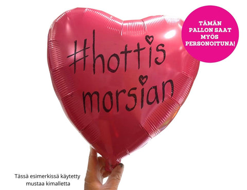 Satiinifuksia sydän foliopallo