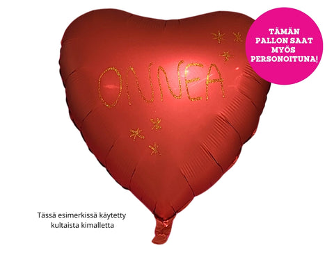Satiinipunainen sydän foliopallo