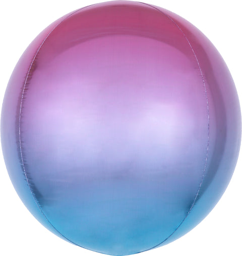 Sateenkaaripallokas pinkki/sininen 40 cm 3D muotofoliopallo