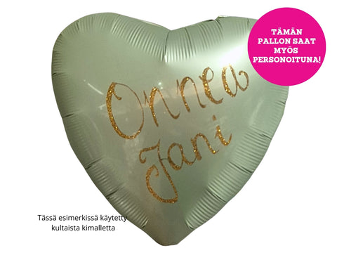 Satiinimintunvihreä sydän foliopallo