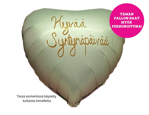 Satiinimintunvihreä sydän foliopallo